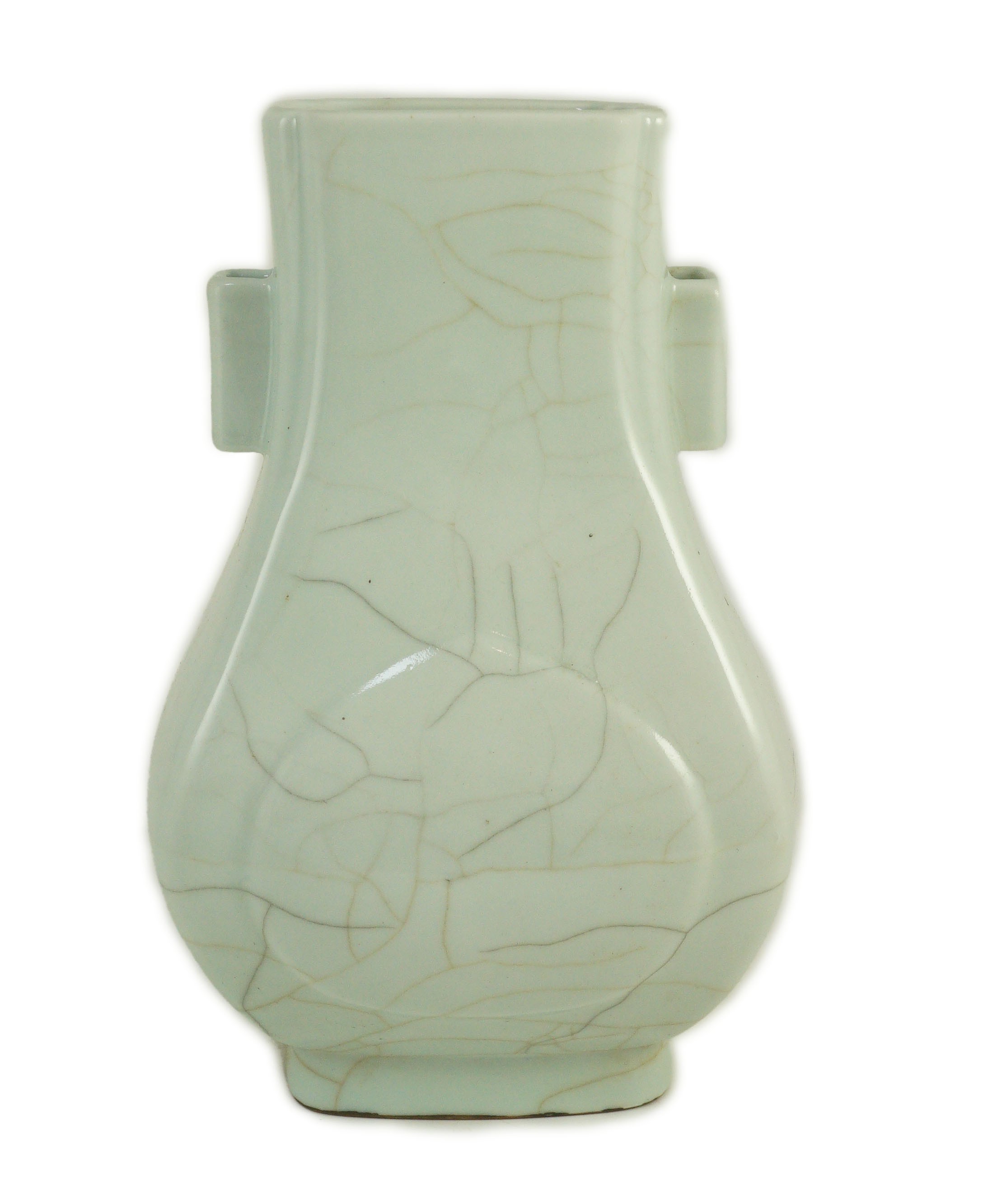 A Chinese Guan-type vase, fanghu, Xianfeng mark, probably 19th century, 31cm high